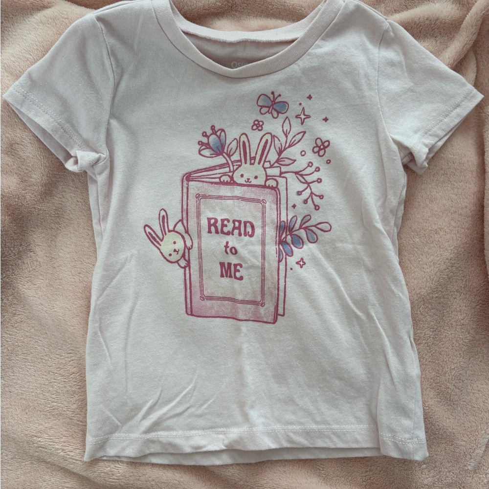 OshKosh B'gosh White and Pink Bunny Graphic Tee